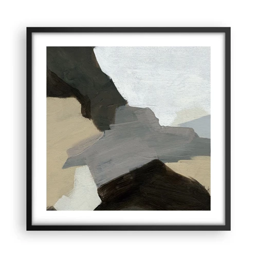 Plakat i sort ramme - Abstraktion: afsked med det grå - 50x50 cm