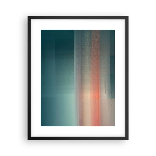 Plakat i sort ramme - Abstraktion: bølger af lys - 40x50 cm