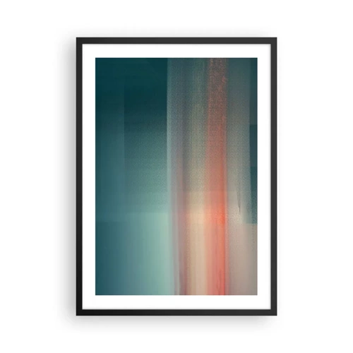 Plakat i sort ramme - Abstraktion: bølger af lys - 50x70 cm