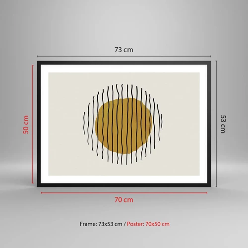 Plakat i sort ramme - Abstraktion, der skælver af varme - 70x50 cm