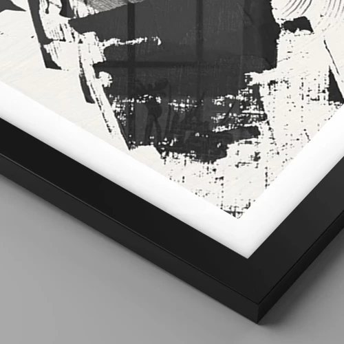 Plakat i sort ramme - Abstraktion - det sortes udtryk - 100x70 cm