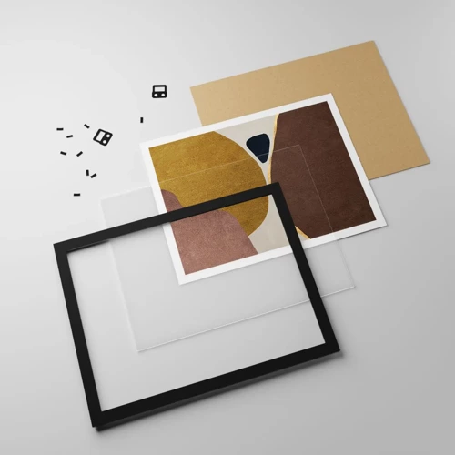 Plakat i sort ramme - Abstraktion - et sted i rummet - 91x61 cm