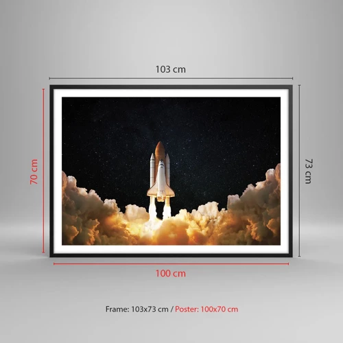 Plakat i sort ramme - Ad astra! - 100x70 cm