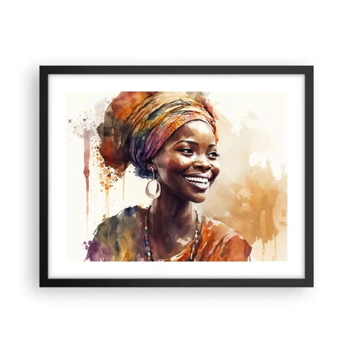 Plakat i sort ramme - Afrikansk dronning - 50x40 cm