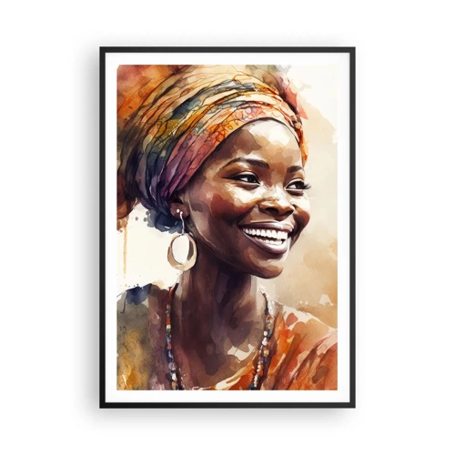 Plakat i sort ramme - Afrikansk dronning - 70x100 cm