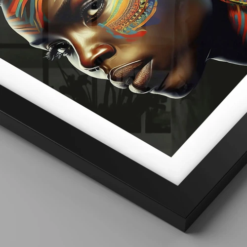 Plakat i sort ramme - Afrikansk dronning - 91x61 cm