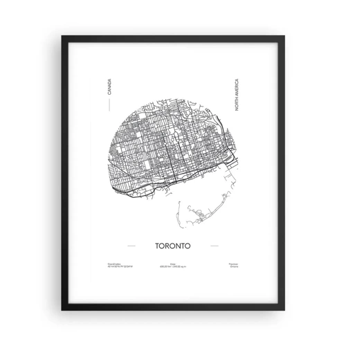 Plakat i sort ramme - Anatomi af Toronto - 40x50 cm