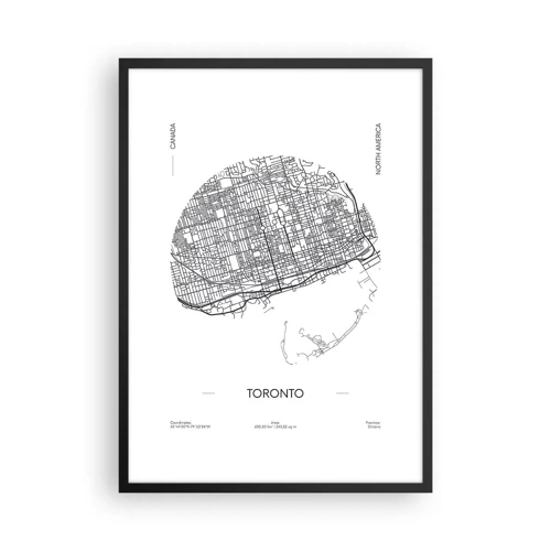 Plakat i sort ramme - Anatomi af Toronto - 50x70 cm