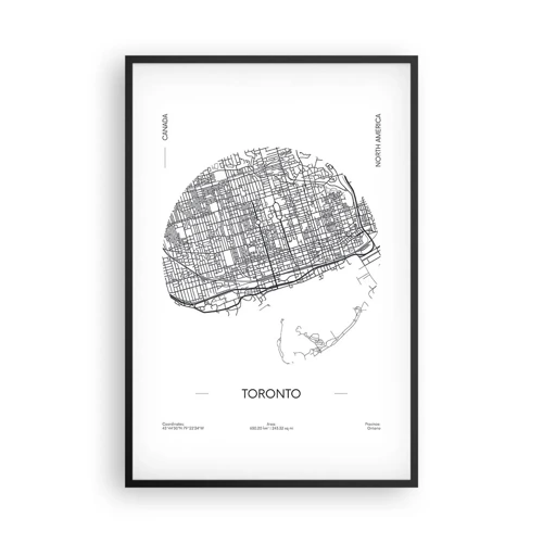 Plakat i sort ramme - Anatomi af Toronto - 61x91 cm