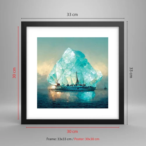 Plakat i sort ramme - Arktisk diamant - 30x30 cm