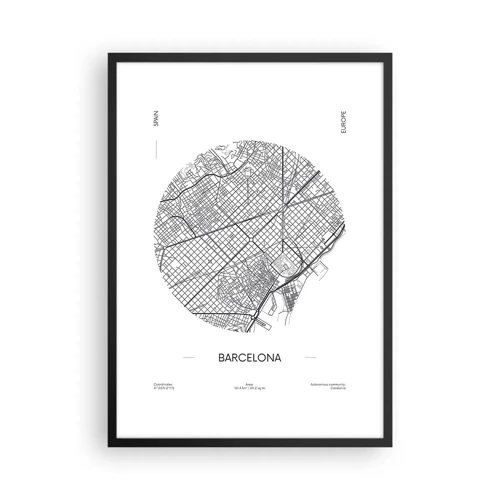 Plakat i sort ramme - Barcelonas anatomi - 50x70 cm