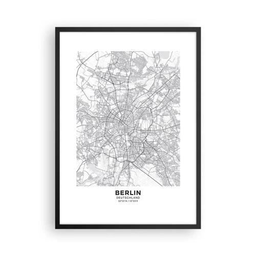 Plakat i sort ramme - Berlins blomst - 50x70 cm