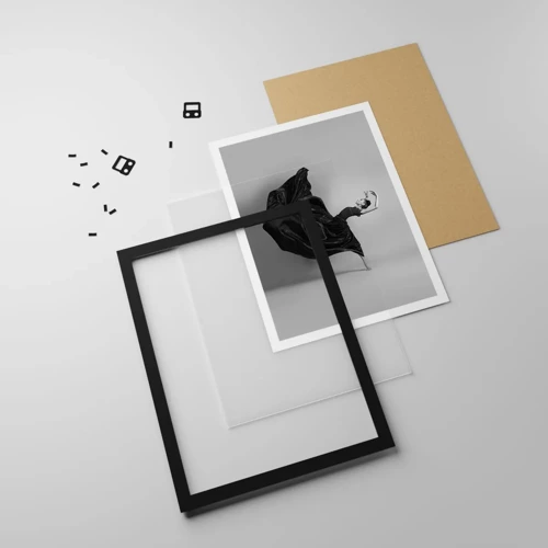 Plakat i sort ramme - Bevinget af musik - 70x100 cm