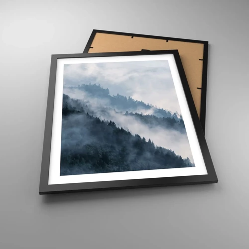 Plakat i sort ramme - Bjergenes mystik - 40x50 cm