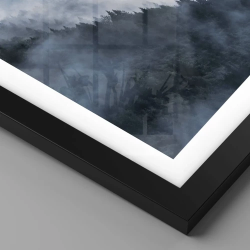 Plakat i sort ramme - Bjergenes mystik - 50x50 cm