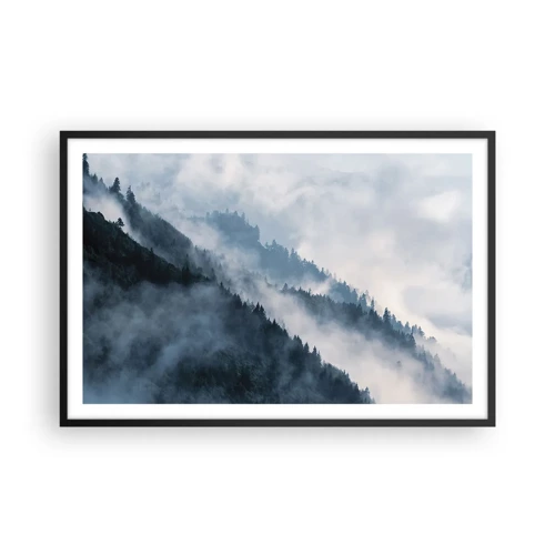 Plakat i sort ramme - Bjergenes mystik - 91x61 cm