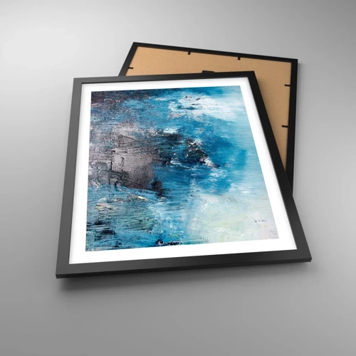 Plakat i sort ramme - Blå rapsodi - 40x50 cm