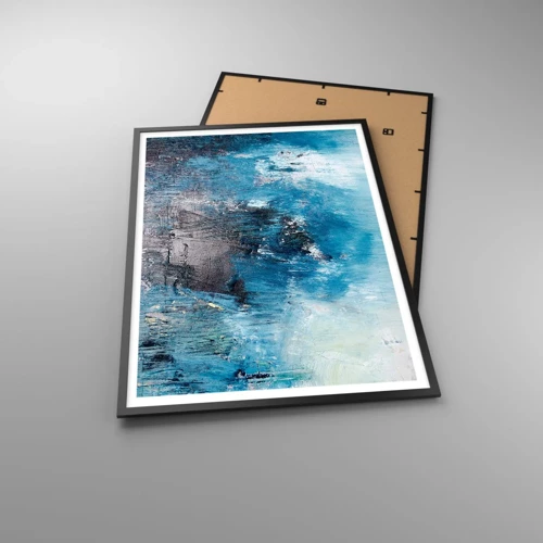 Plakat i sort ramme - Blå rapsodi - 70x100 cm