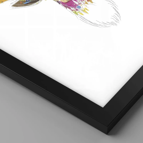 Plakat i sort ramme - Blid kronhjort badet i farver - 30x40 cm