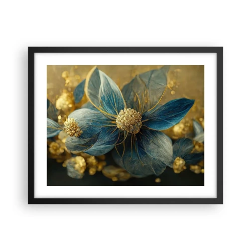 Plakat i sort ramme - Blomstre med guld - 50x40 cm