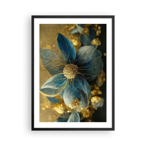 Plakat i sort ramme - Blomstre med guld - 50x70 cm