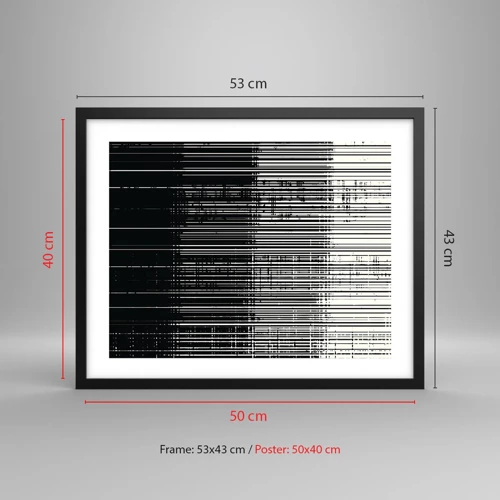 Plakat i sort ramme - Bølger og vibrationer - 50x40 cm