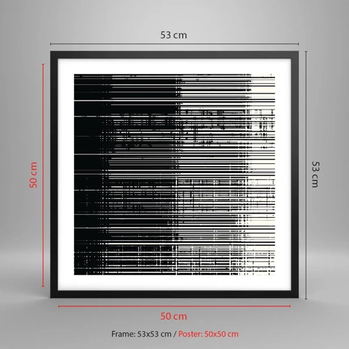 Plakat i sort ramme - Bølger og vibrationer - 50x50 cm