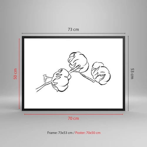 Plakat i sort ramme - Bomuld ned - 70x50 cm