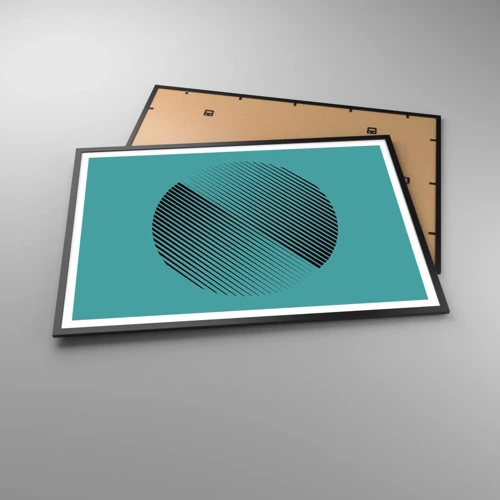 Plakat i sort ramme - Cirklen - en geometrisk variation - 100x70 cm