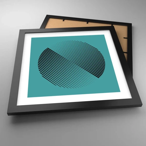 Plakat i sort ramme - Cirklen - en geometrisk variation - 30x30 cm