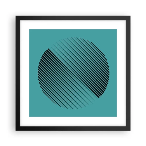 Plakat i sort ramme - Cirklen - en geometrisk variation - 40x40 cm