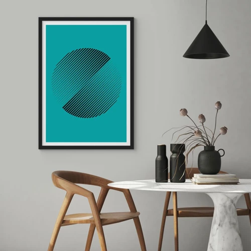 Plakat i sort ramme - Cirklen - en geometrisk variation - 40x50 cm