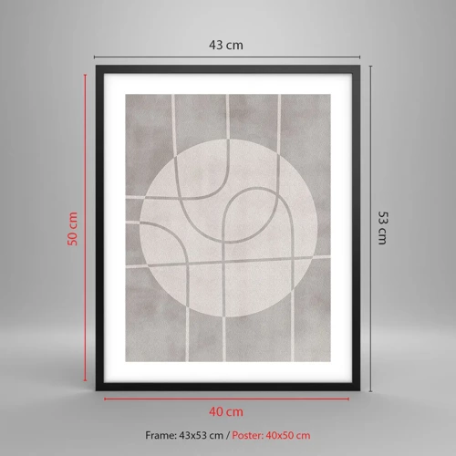 Plakat i sort ramme - Cirkulær og lige frem - 40x50 cm