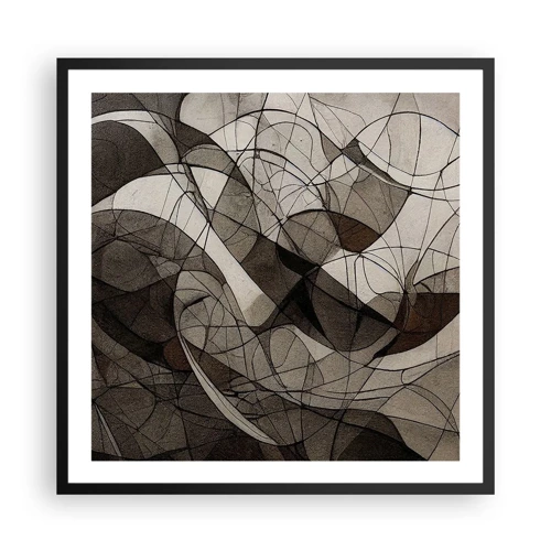 Plakat i sort ramme - Cirkulation af jordens farver - 60x60 cm