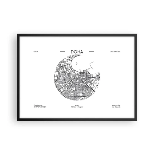 Plakat i sort ramme - Dohas anatomi - 70x50 cm