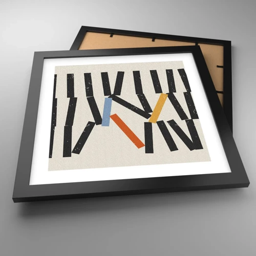 Plakat i sort ramme - Dominoer - komposition - 30x30 cm