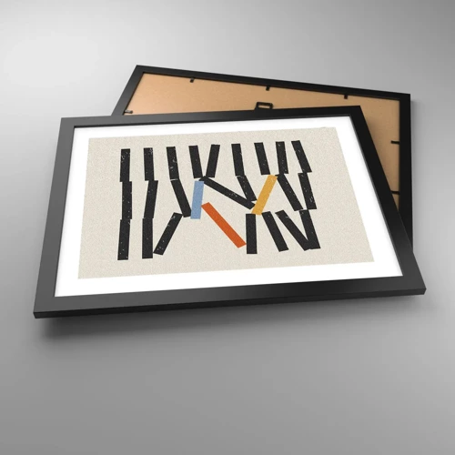 Plakat i sort ramme - Dominoer - komposition - 40x30 cm