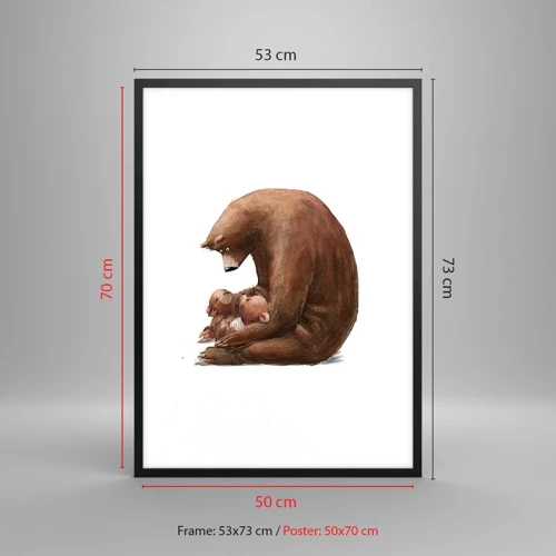 Plakat i sort ramme - Drøm sødt, børn - 50x70 cm