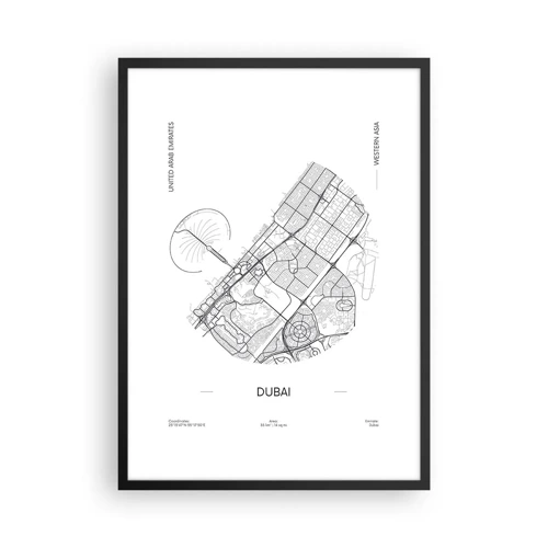 Plakat i sort ramme - Dubais anatomi - 50x70 cm