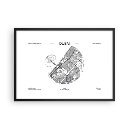 Plakat i sort ramme - Dubais anatomi - 70x50 cm