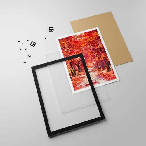 Plakat i sort ramme - Efterårets indtryk - 40x50 cm