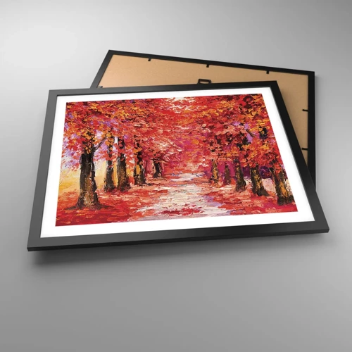 Plakat i sort ramme - Efterårets indtryk - 50x40 cm