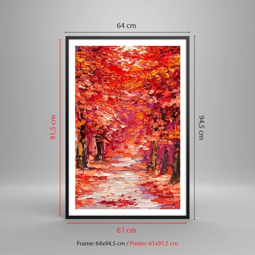 Plakat i sort ramme - Efterårets indtryk - 61x91 cm