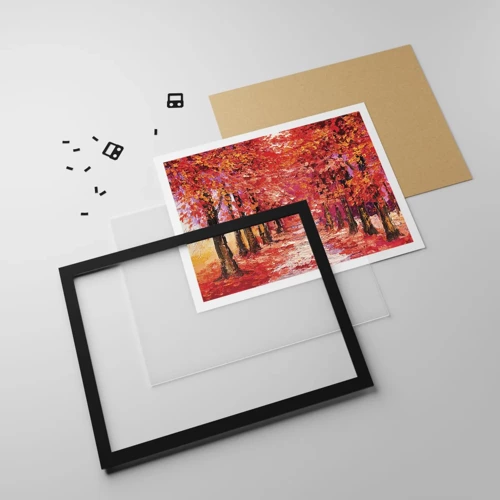 Plakat i sort ramme - Efterårets indtryk - 91x61 cm