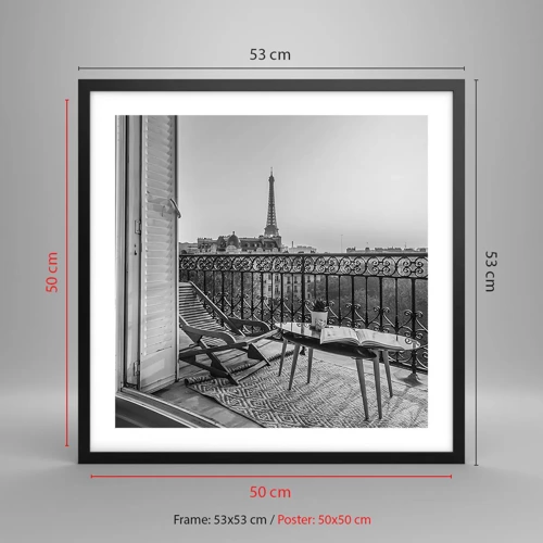 Plakat i sort ramme - Eftermiddag i Paris - 50x50 cm