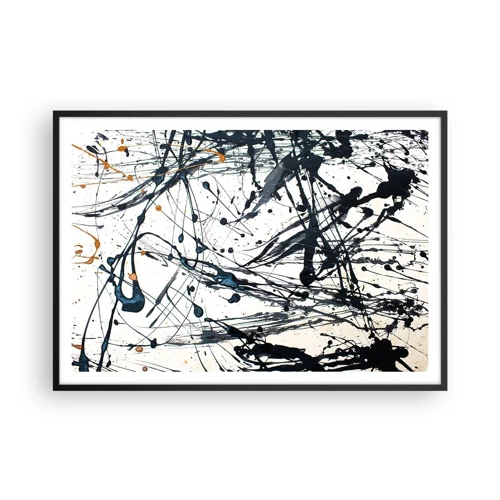 Plakat i sort ramme - Ekspressionistisk abstraktion - 100x70 cm