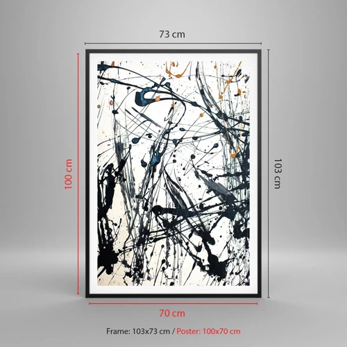 Plakat i sort ramme - Ekspressionistisk abstraktion - 70x100 cm
