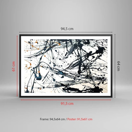 Plakat i sort ramme - Ekspressionistisk abstraktion - 91x61 cm