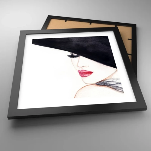 Plakat i sort ramme - Elegance og sensualitet - 30x30 cm