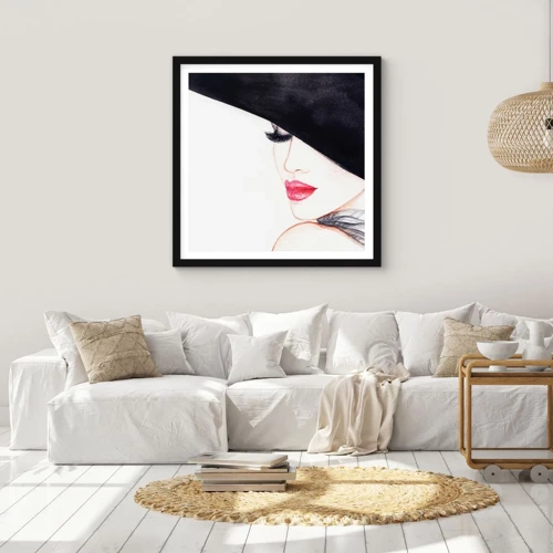 Plakat i sort ramme - Elegance og sensualitet - 40x40 cm